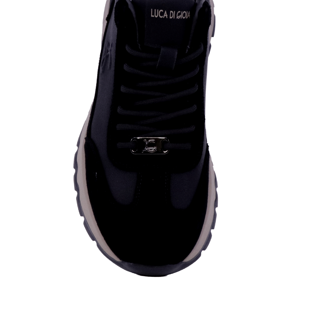 Sneakers high top bărbați Luca di Gioia negri din piele 3912BG117N