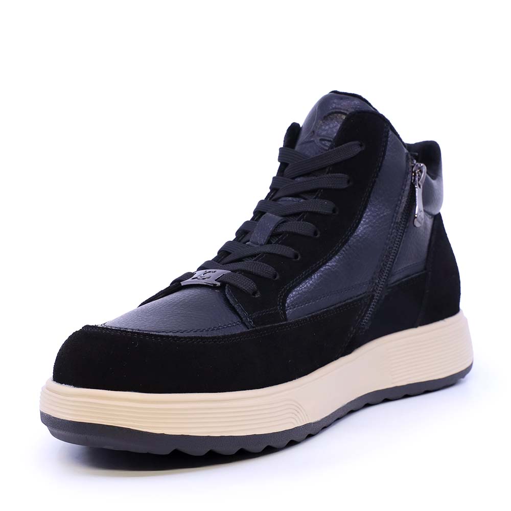 Sneakers high top bărbați Luca di Gioia negri din piele 3912BG318N