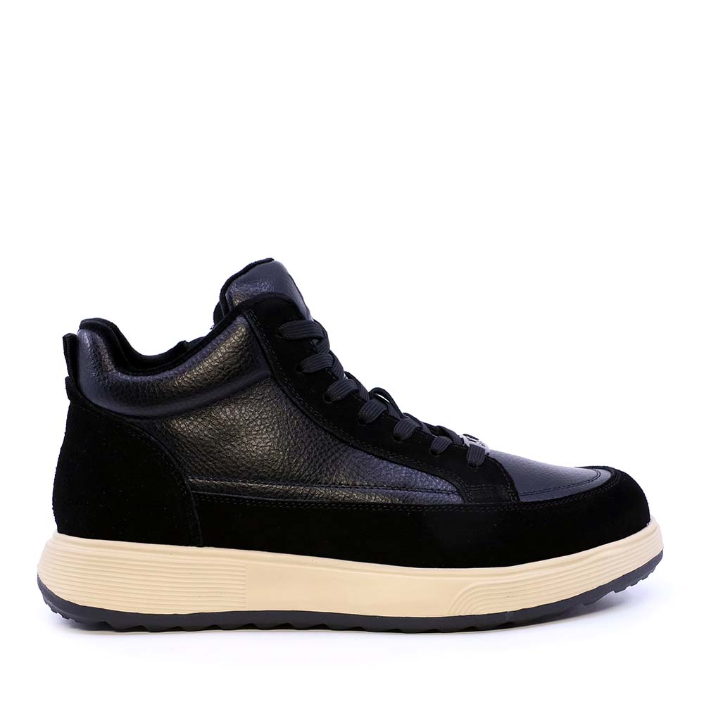 Sneakers high top bărbați Luca di Gioia negri din piele 3912BG318N