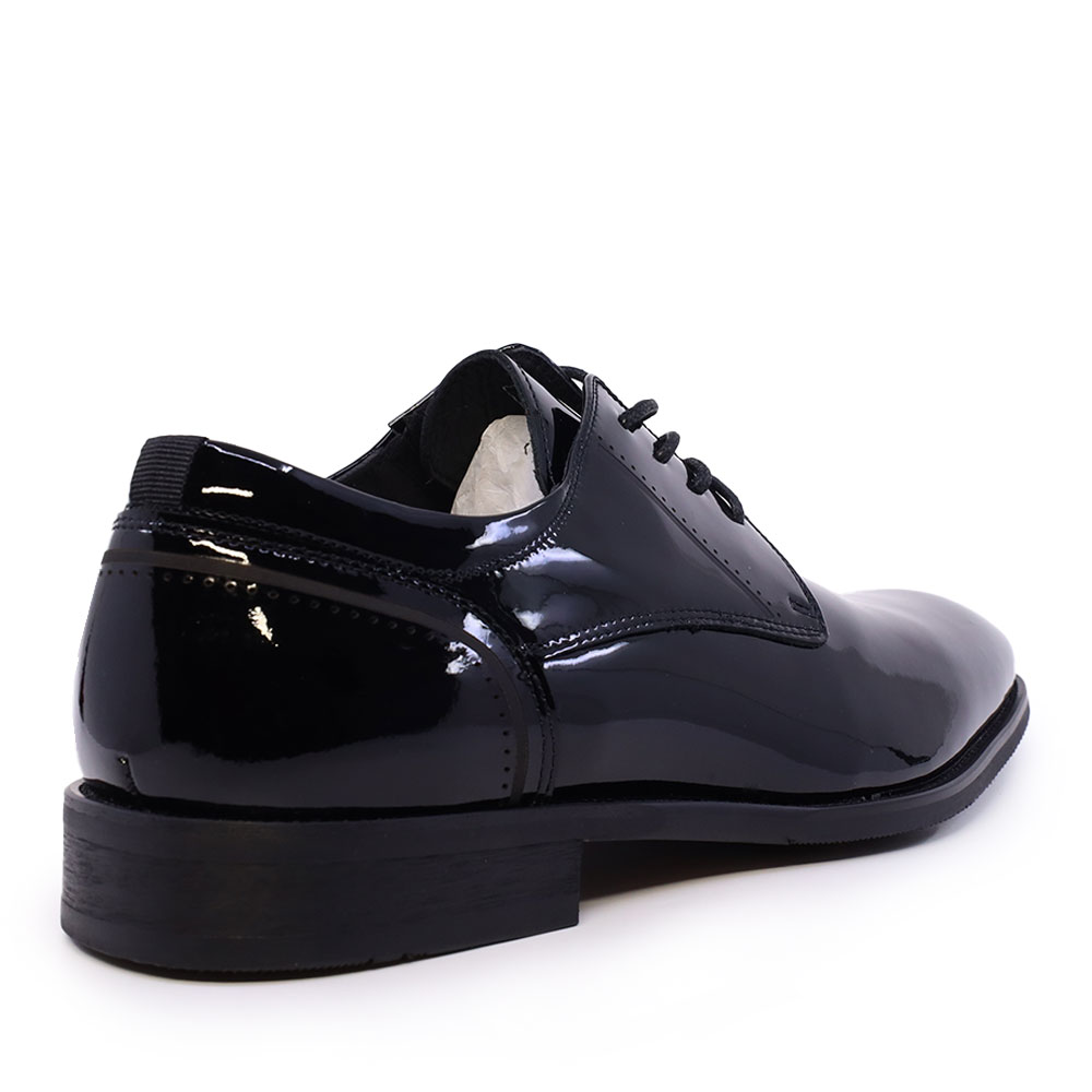 Pantofi derby bărbați Luca di Gioia negri din piele lăcuită 2931BP56508LN