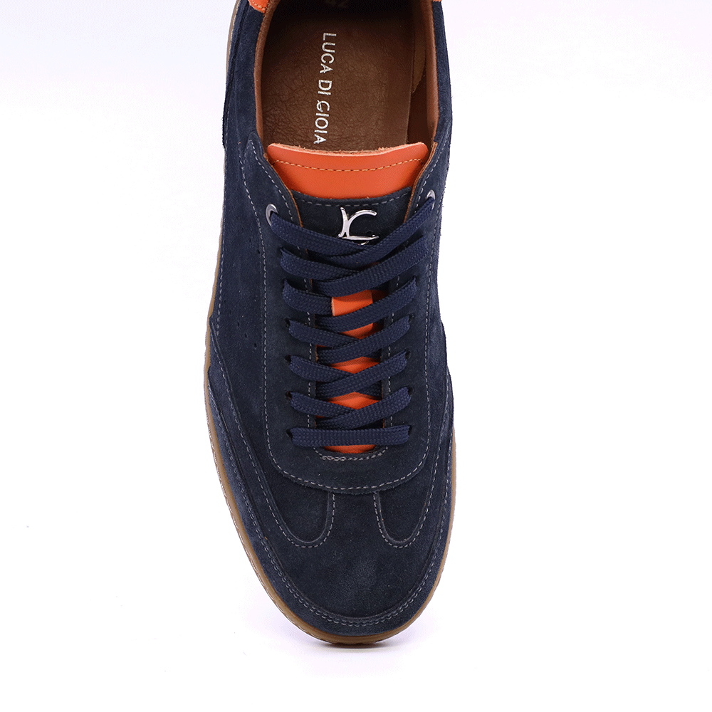 Luca di Gioia navy blue suede men's sneakers 2309BP33257VBL