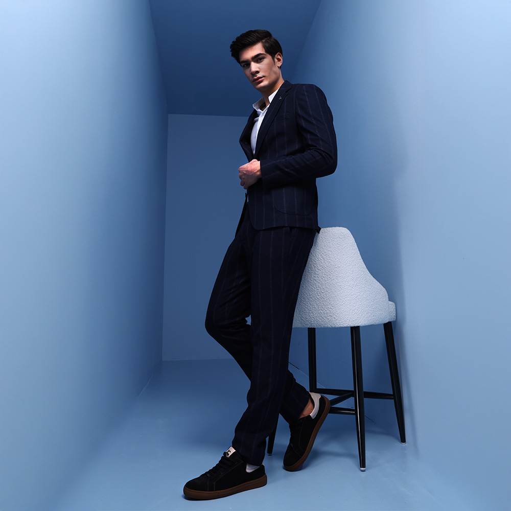 Sneakers bărbați Luca di Gioia bleumarin din piele întoarsă  2309BP33530VBL - 1 | YEO