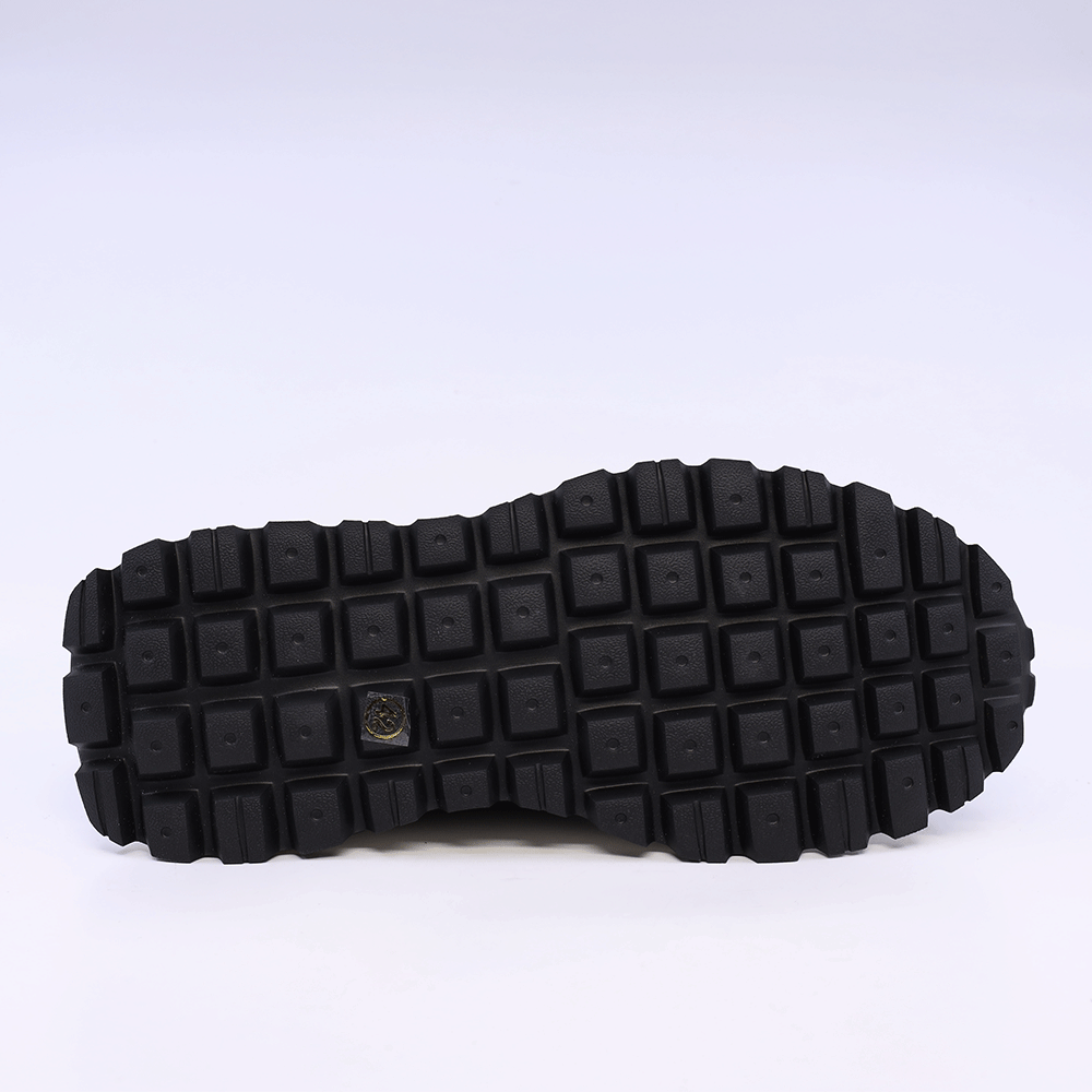 Sneakers cu logo bărbați Luca di Gioia negri din piele și textil 3919BP584VN