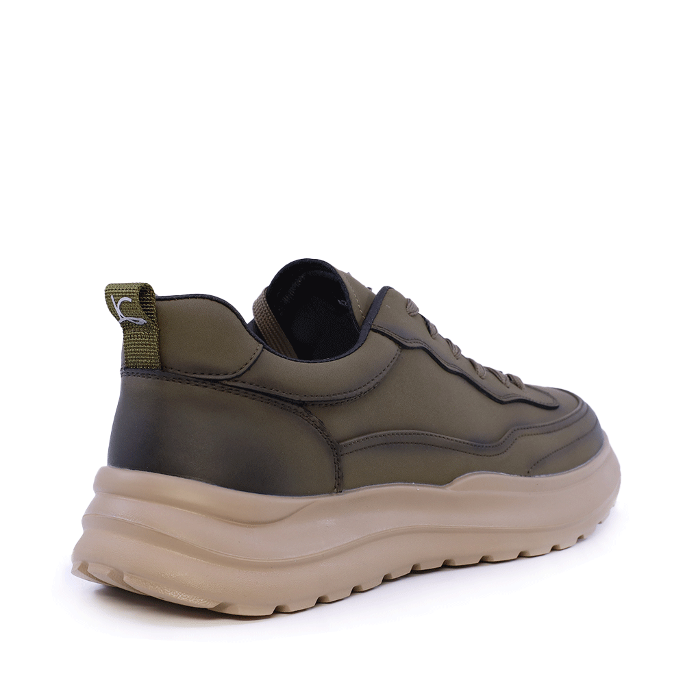 Sneakers ultra ușori bărbați Luca di Gioia verde kaki din piele 3919BP579VV