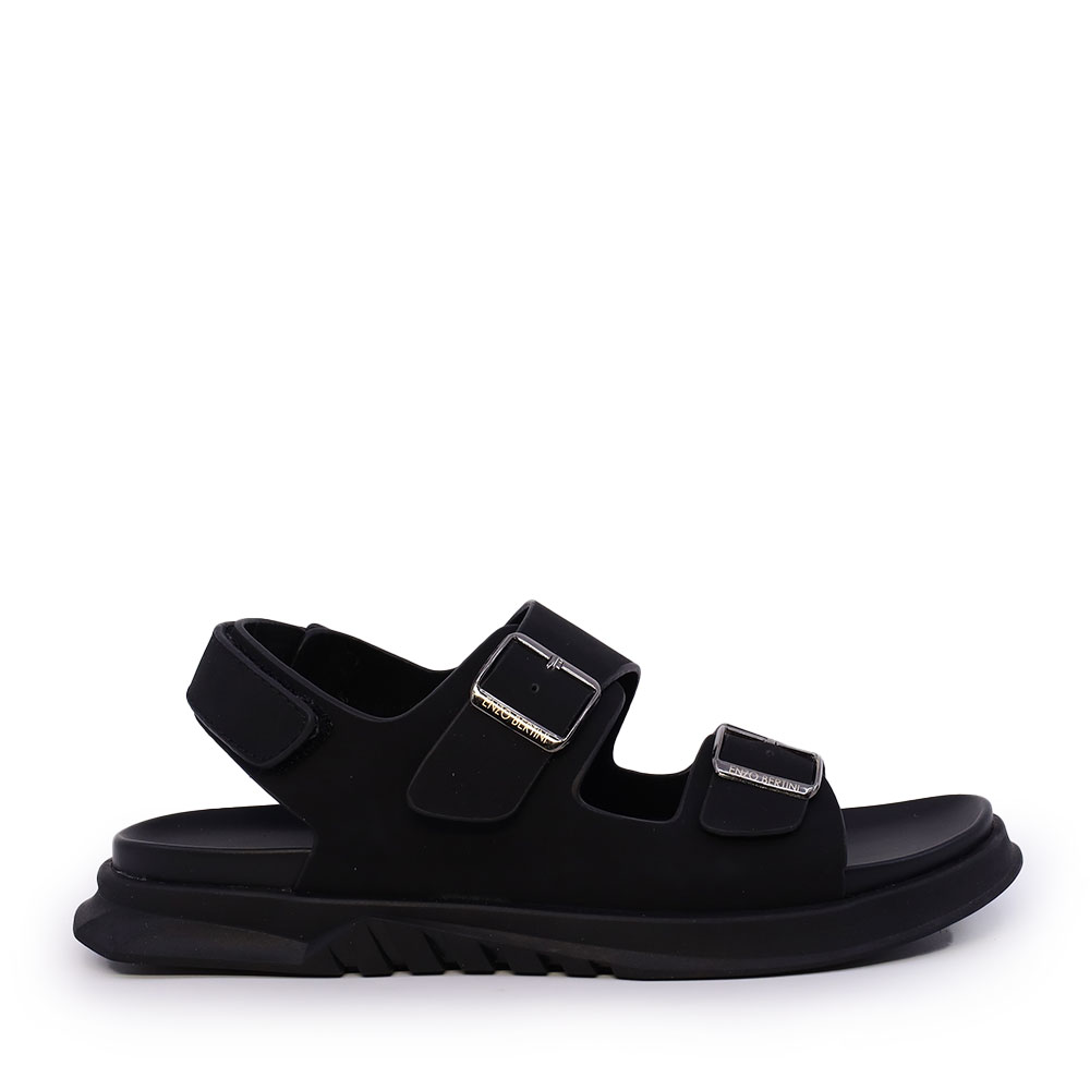 Sandale barbati Enzo Bertini negre din piele nabuk  1651BS241006N