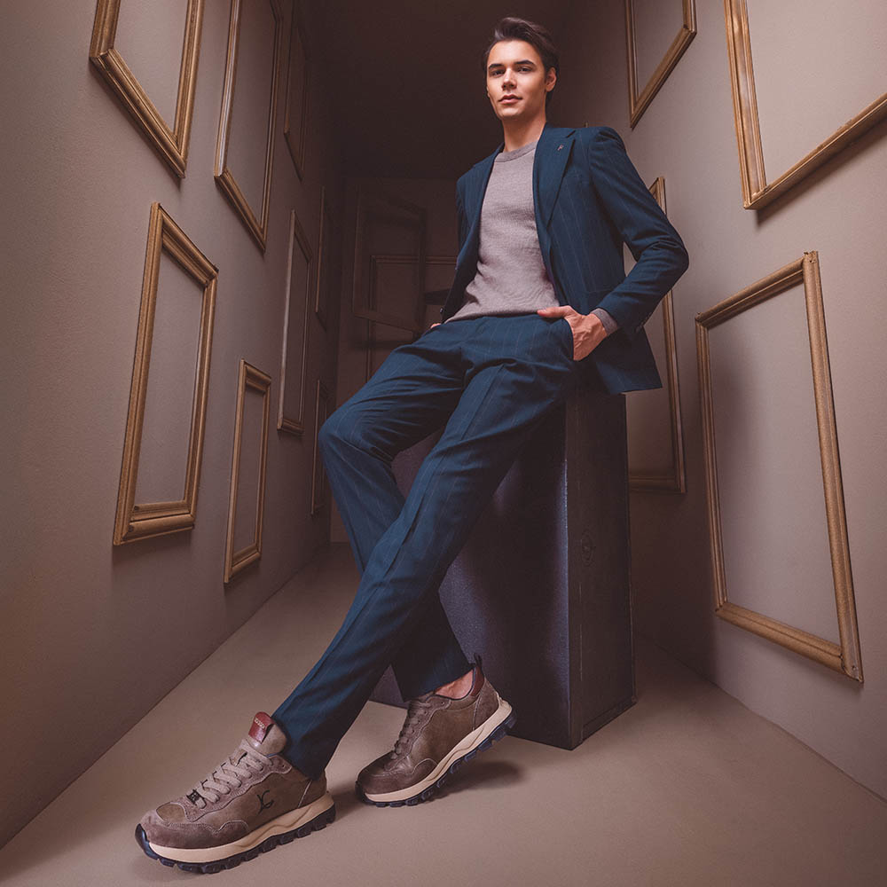 Sneakers bărbați Luca di Gioia kaki din piele  3910BP033VTA - 1 | YEO