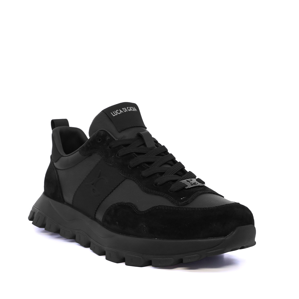 Sneakers bărbați Luca di Gioia negri din piele 3912BP032N