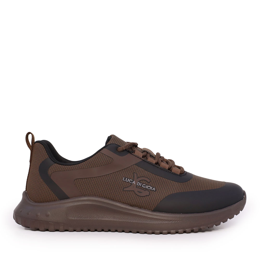 Sneakers cu logo bărbați Luca di Gioia maro din material textil 3910BP064M