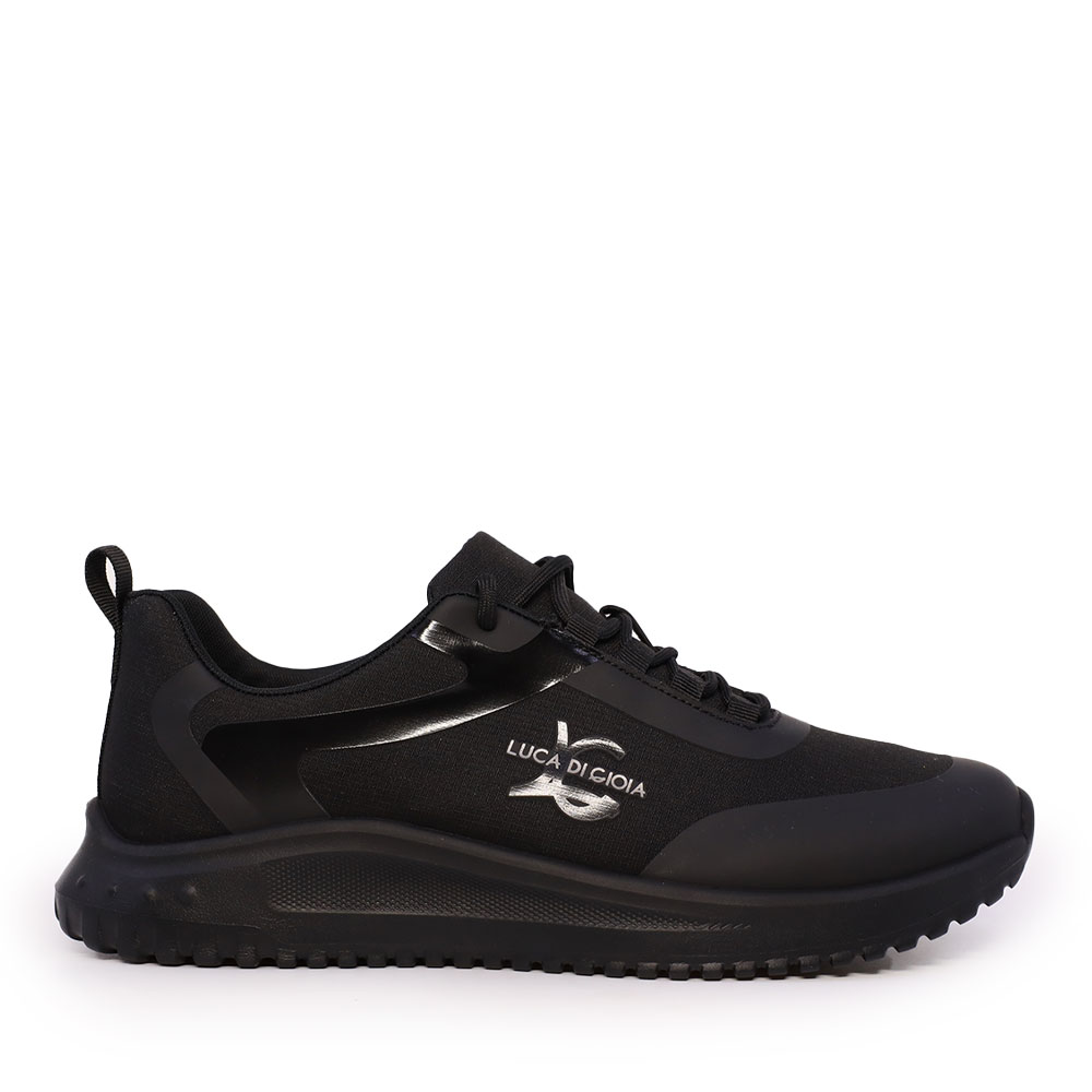 Sneakers cu logo  bărbați Luca di Gioia negri din material textil 3910BP064N