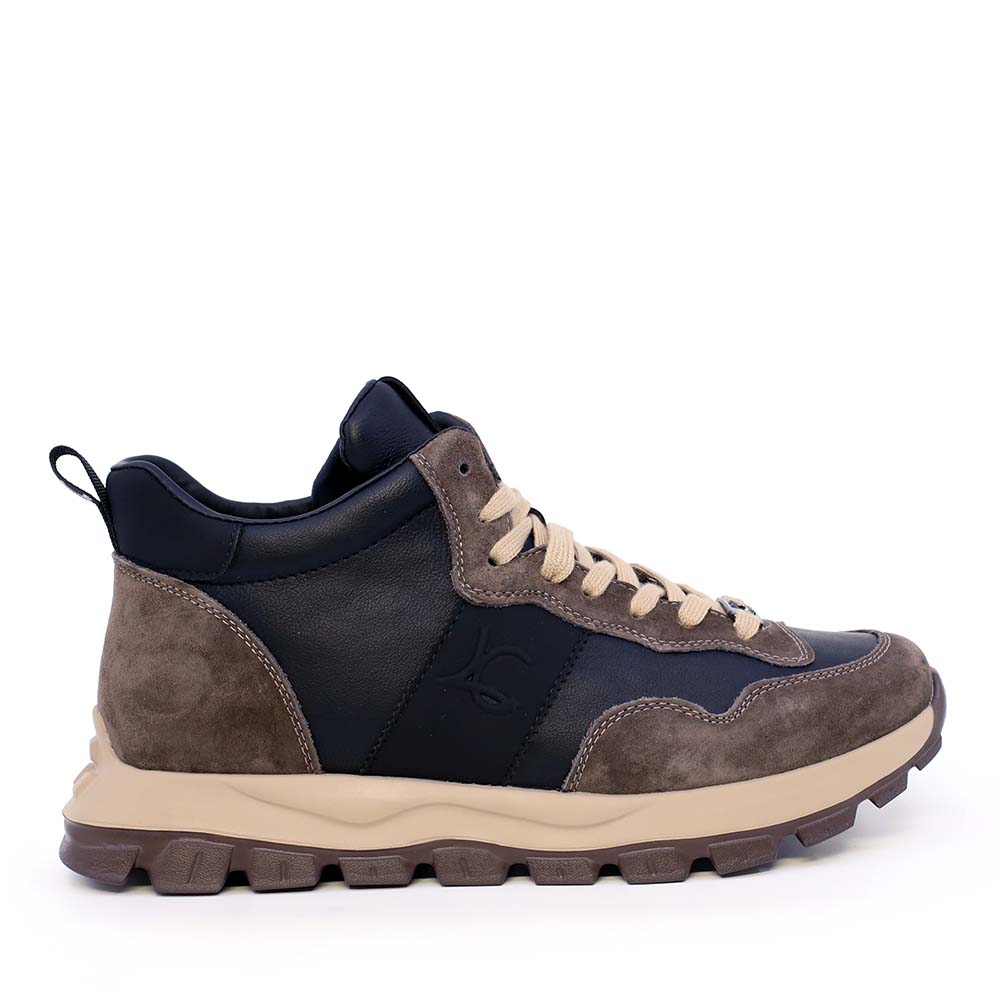 Sneakers high top  bărbați Luca di Gioia maro din piele 3910BG032M