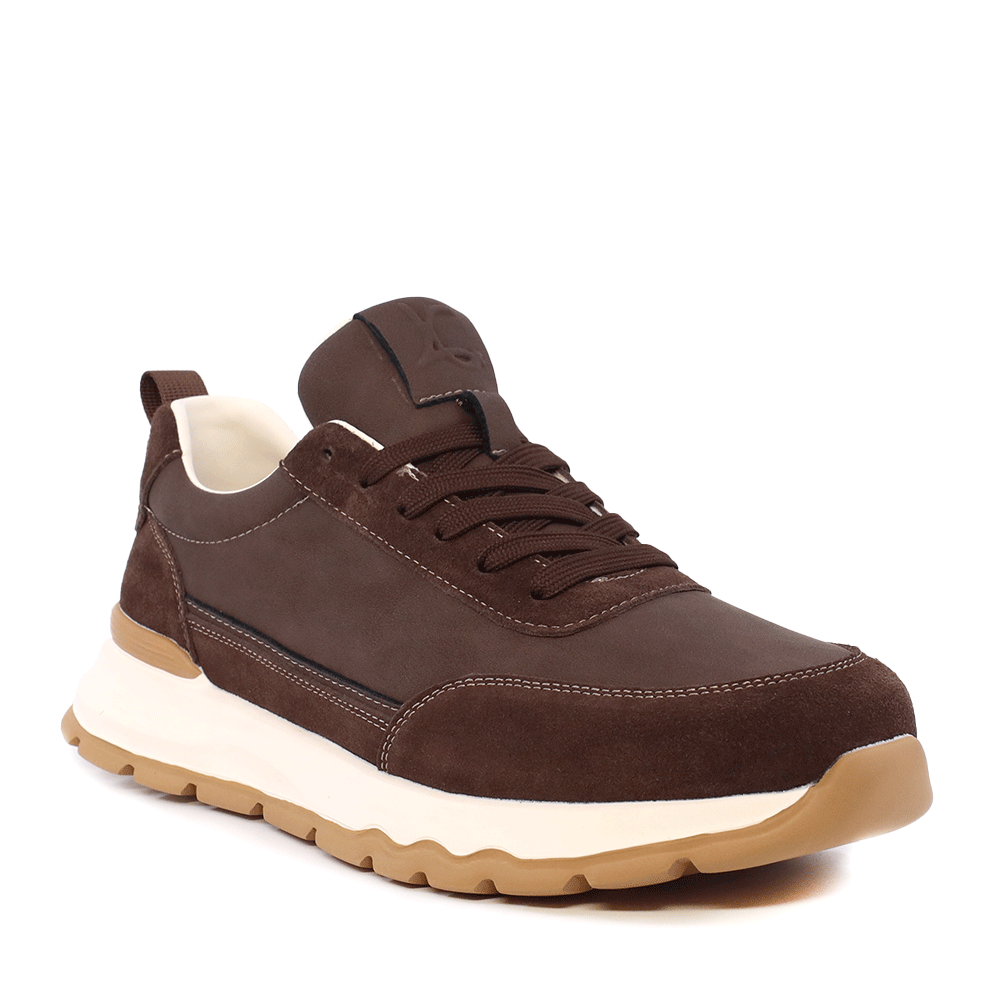Sneakers ușori bărbați Luca di Gioia  maro din piele și velur  3911BP086TDM - imagine 2