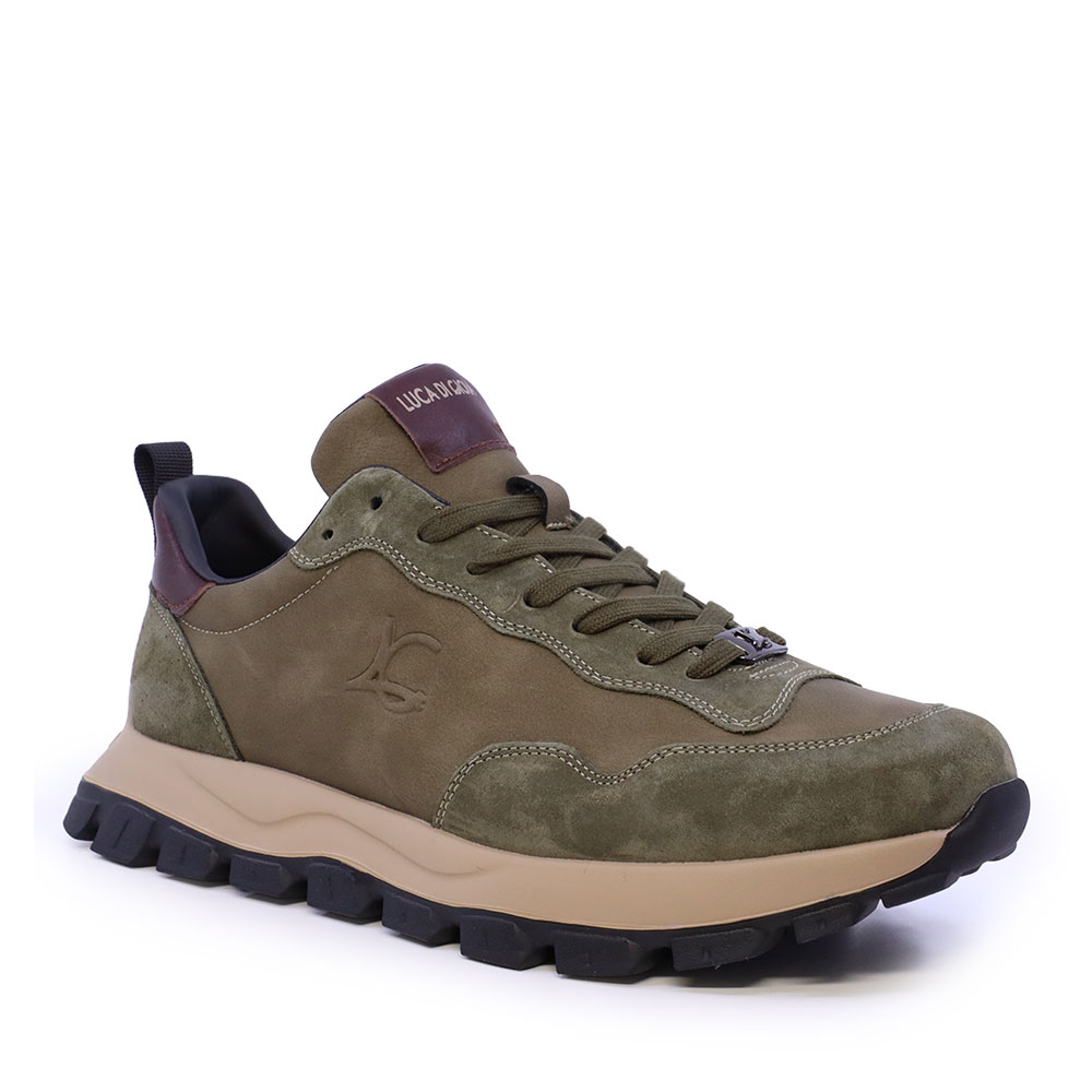 Sneakers ușori bărbați Luca di Gioia verzi din piele 3912BP033VV