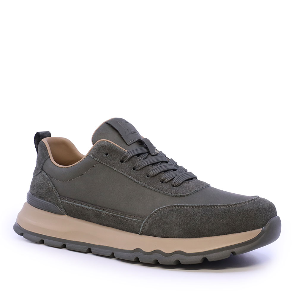 Sneakers ușori bărbați Luca di Gioia verzi din piele 3912BP086V
