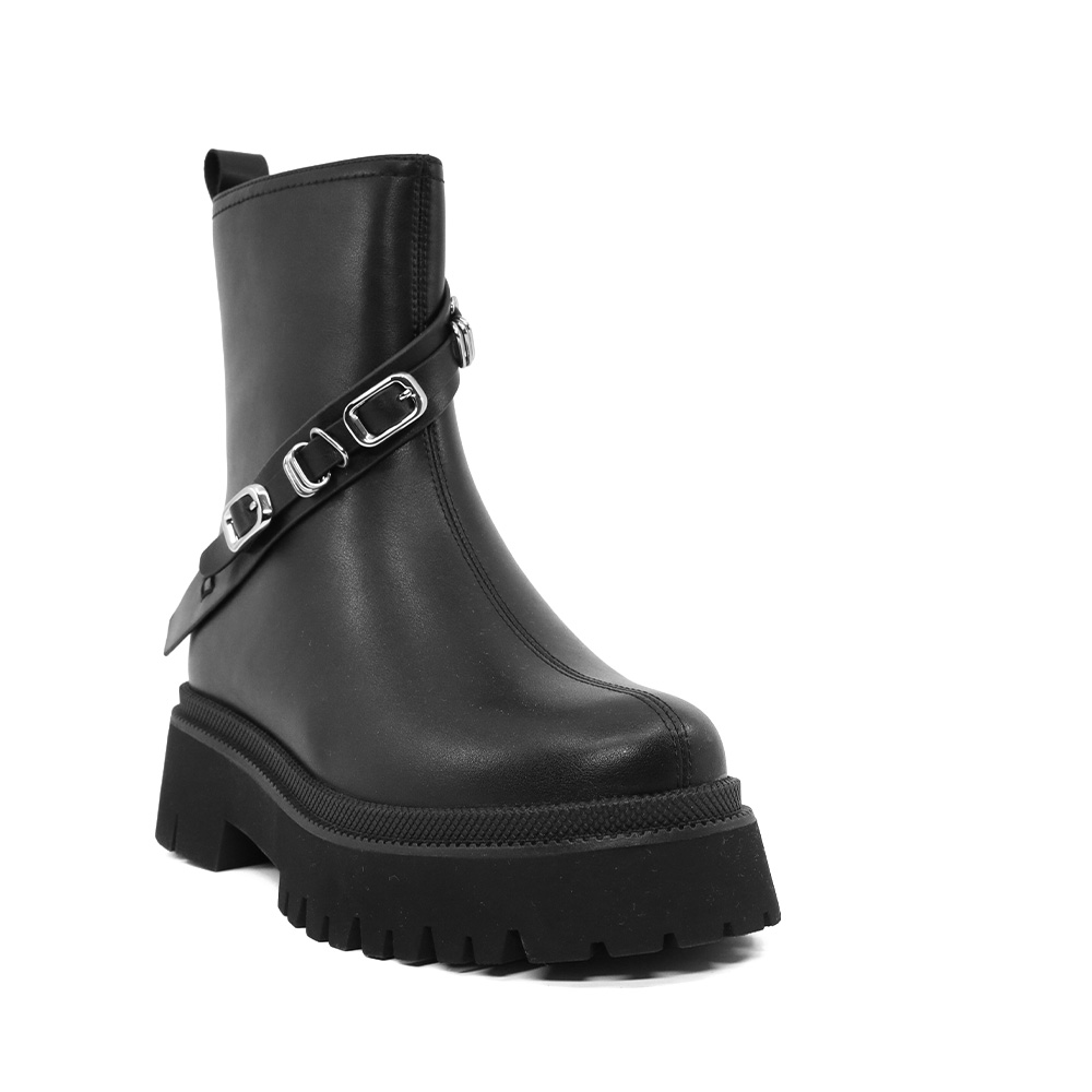 Ghete biker femei Luca di Gioia negre din piele 1262DG1651N