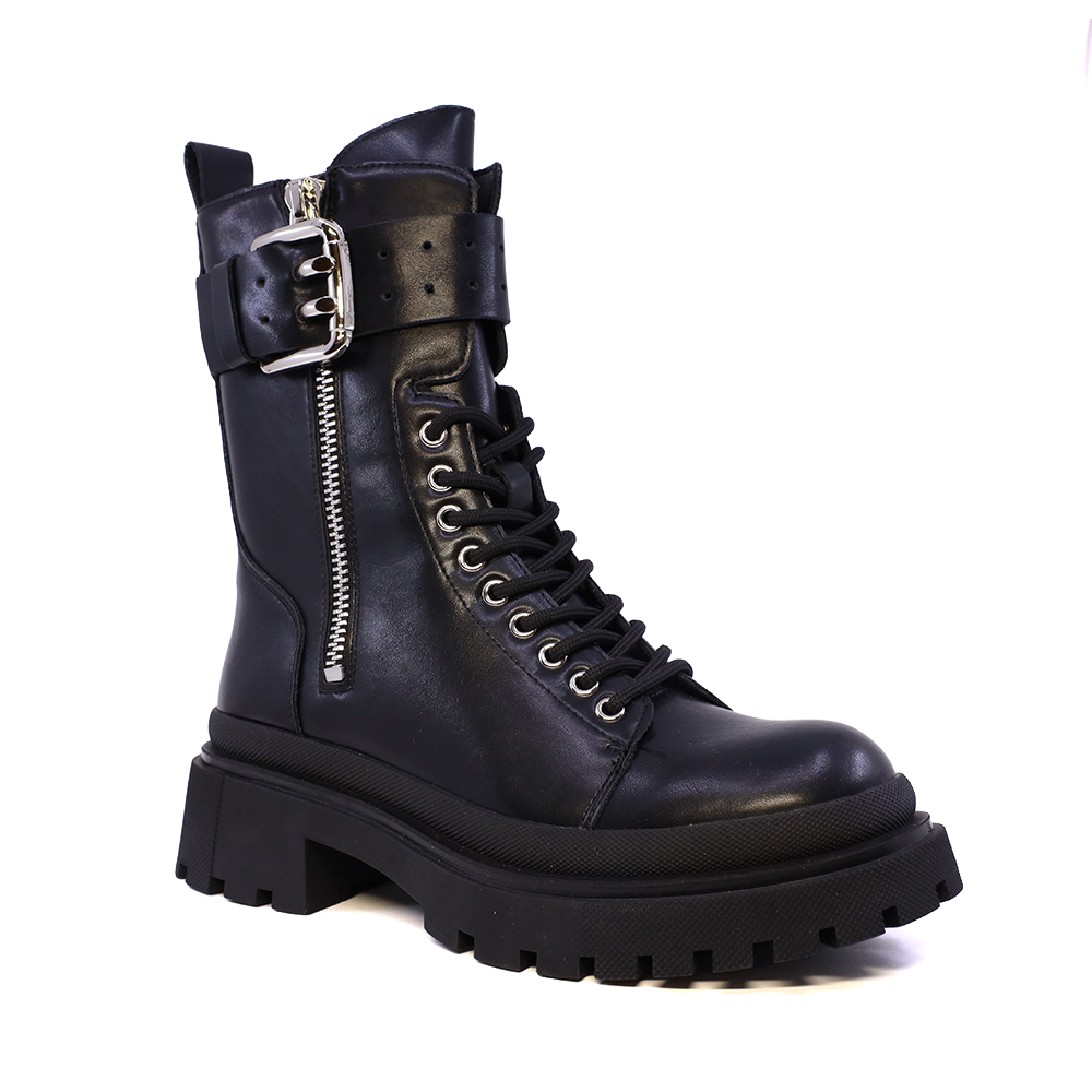 Ghete biker femei Luca di Gioia negre din piele 1292dg4161n