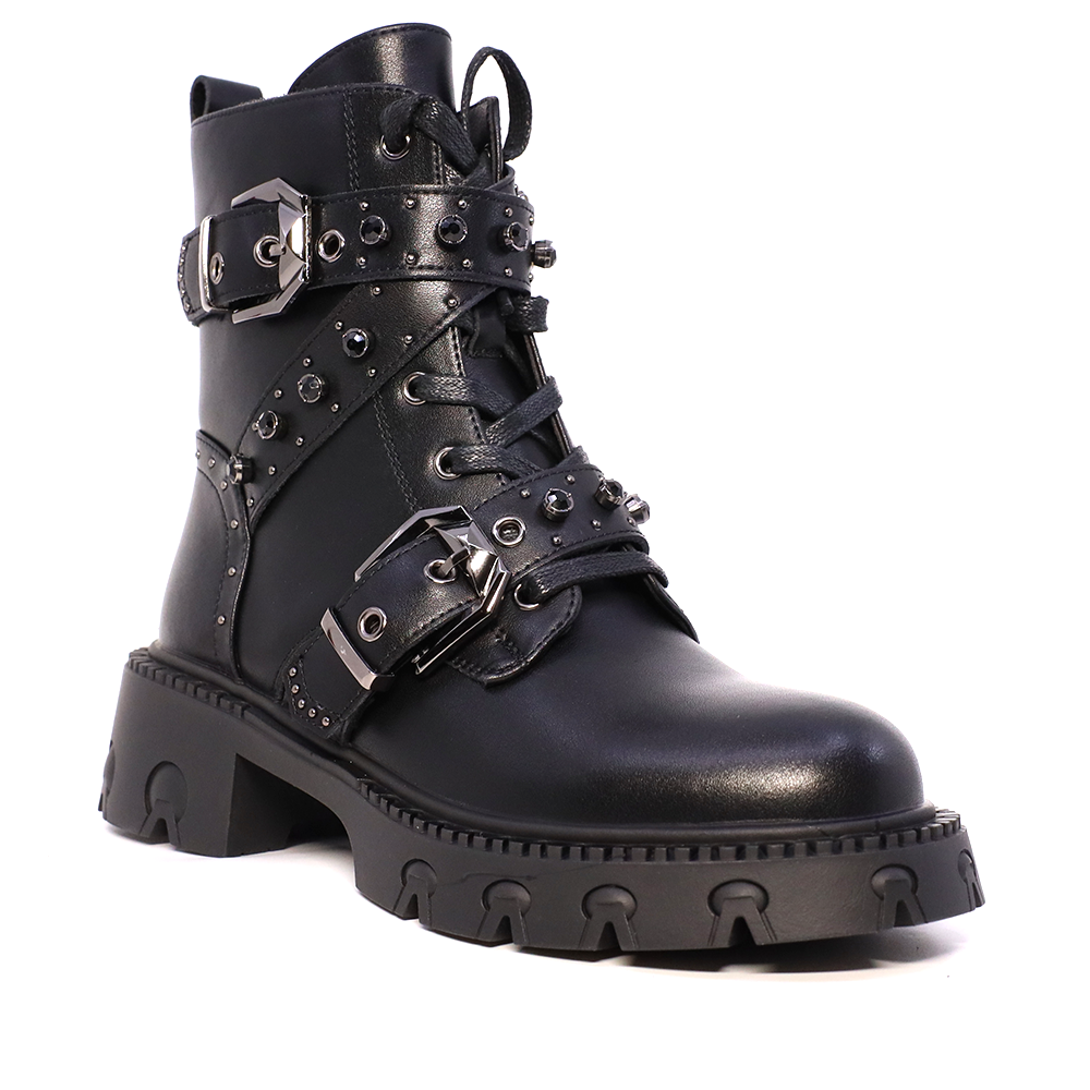Ghete biker femei Luca di Gioia negre din piele 1290DG3620N - 1 | YEO