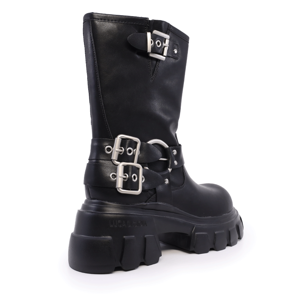 Ghete biker femei Luca di Gioia negre din piele naturală 3848DG123N