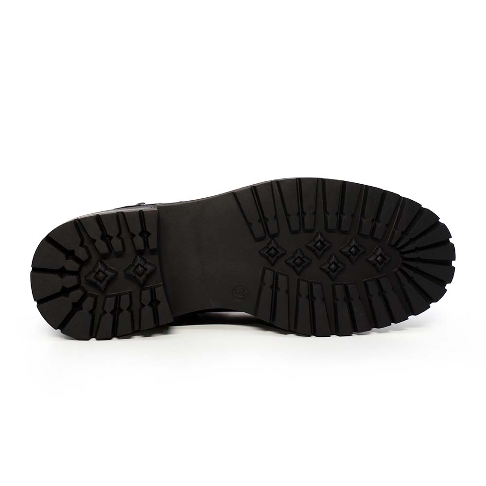Ghete biker femei Benvenuti negre din piele și sintetic 2540DG3119N