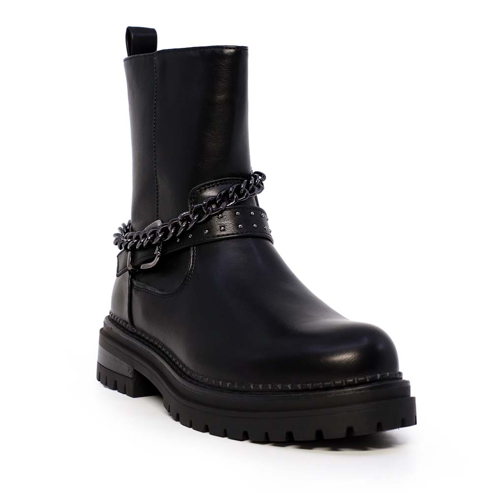 Ghete biker femei Luca di Gioia negre din piele și sintetic 2540DG3119N - 1 | YEO