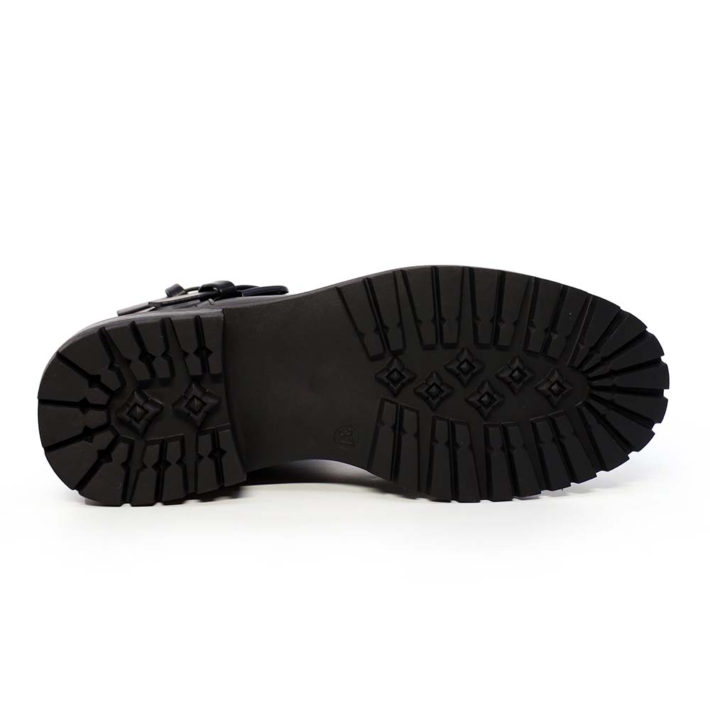 Ghete biker femei Benvenuti negre din piele și sintetic 2540DG3123N