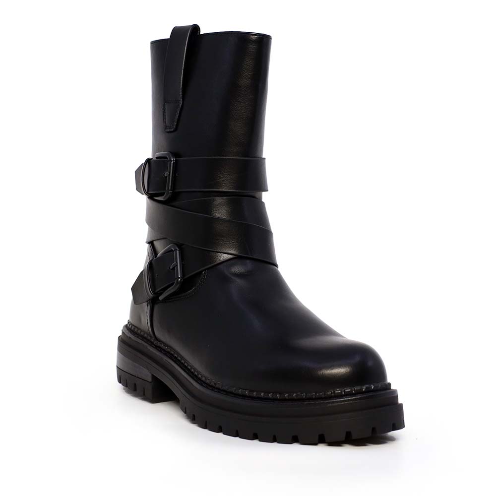 Ghete biker femei Luca di Gioia negre din piele și sintetic 2540DG3123N - 1 | YEO