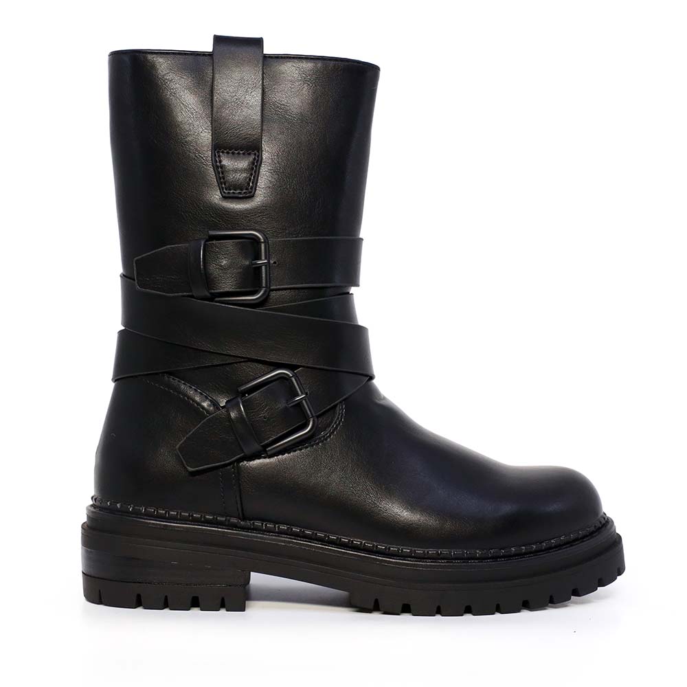 Ghete biker femei Luca di Gioia negre din piele și sintetic 2540DG3123N