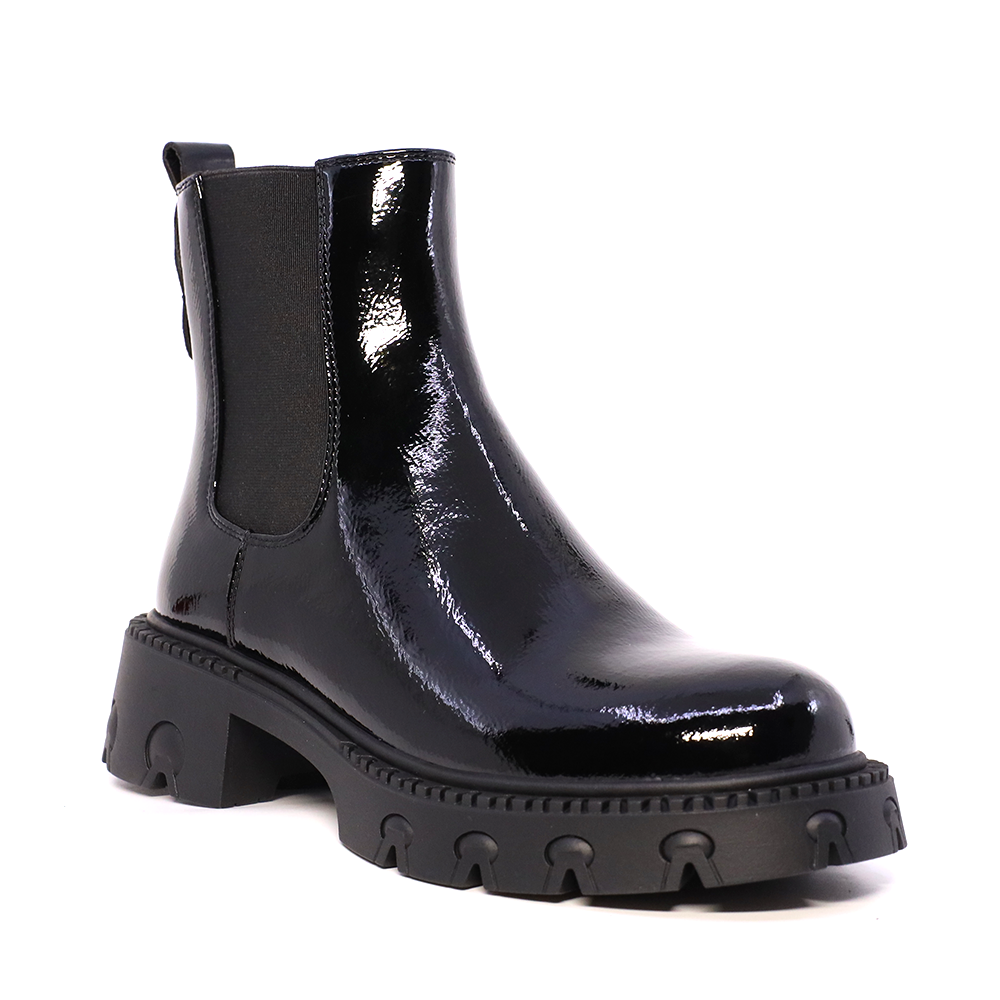 Ghete Chelsea femei Luca di Gioia negre din piele lăcuită 1290DG3610LN - 1 | YEO
