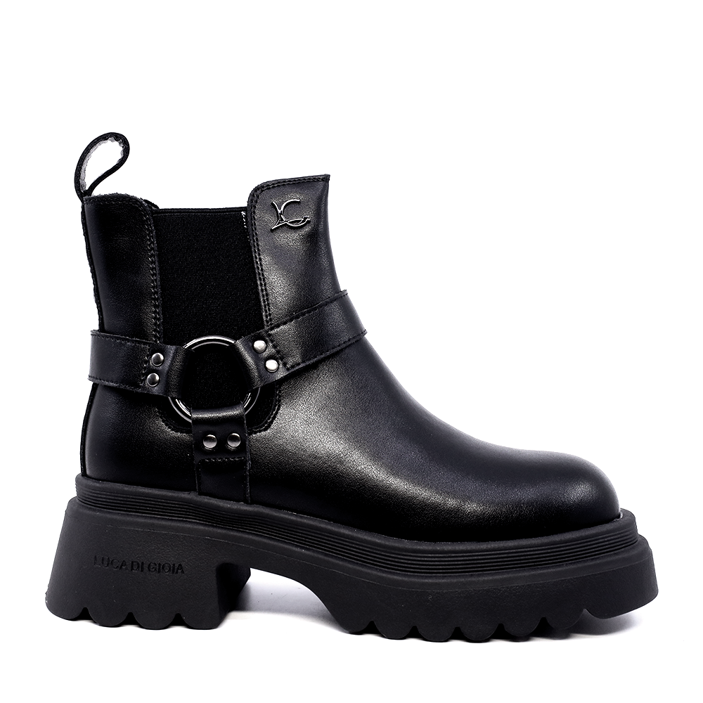 Ghete chelsea  femei Luca di Gioia negre din piele naturală 3848DG208N