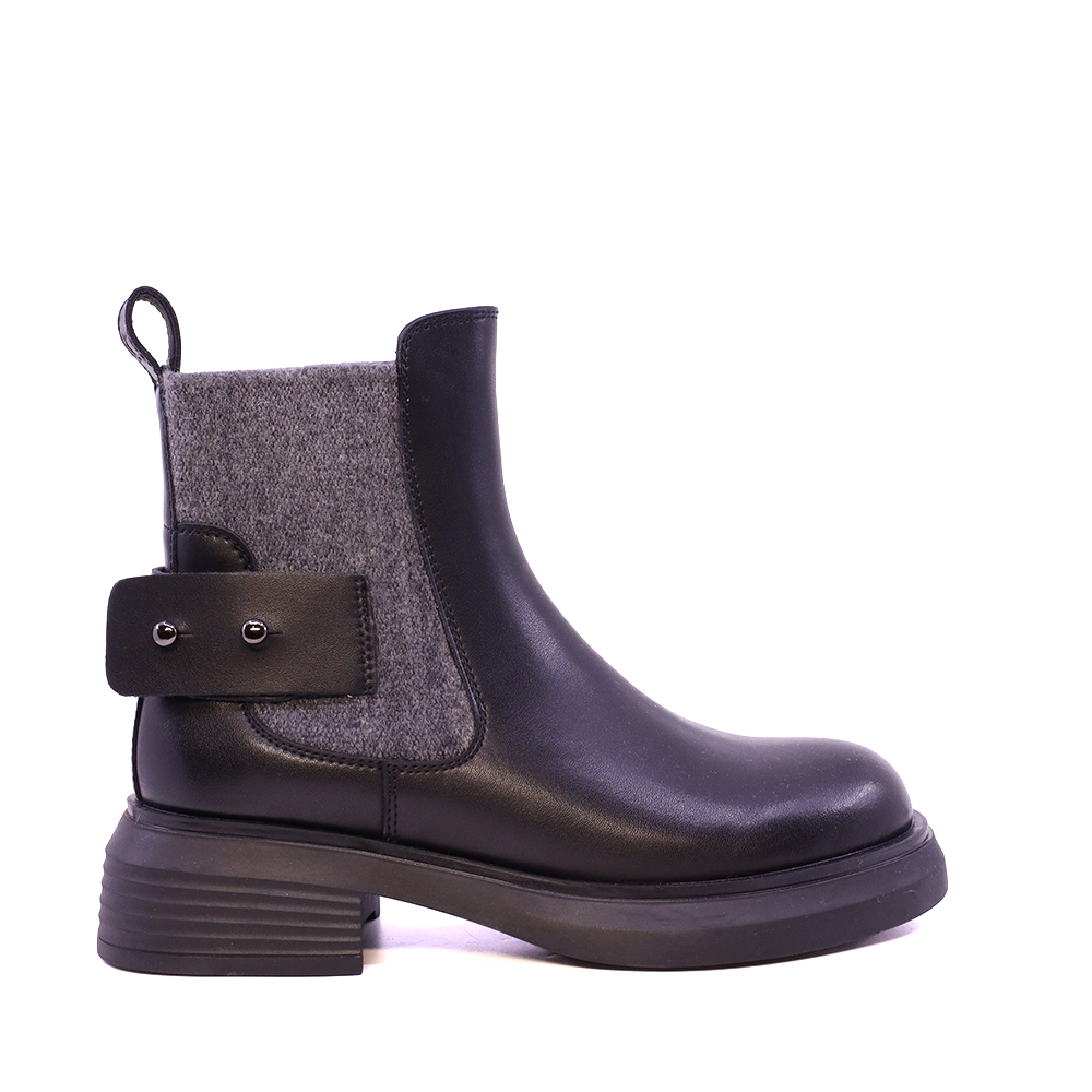 Ghete chelsea femei Luca di Gioia negre din piele și textil 2932DG1214N