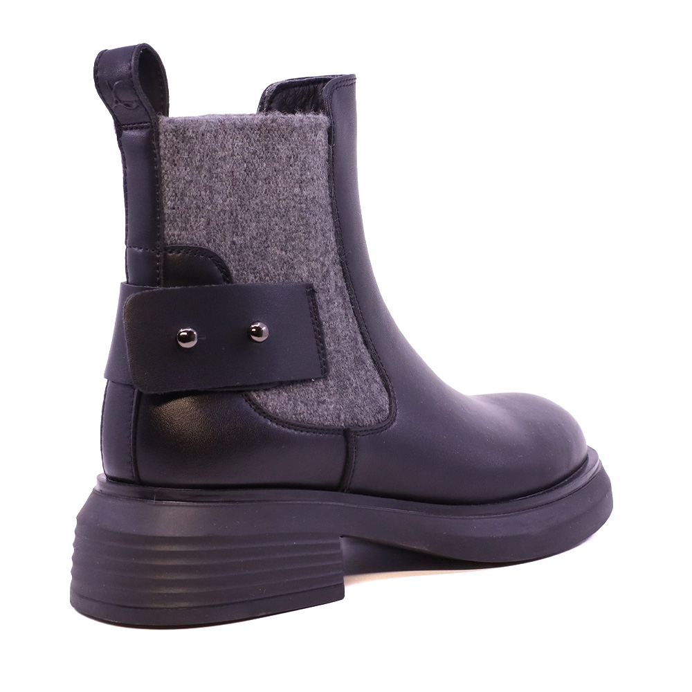 Ghete chelsea femei Luca di Gioia negre din piele și textil 2932DG1214N