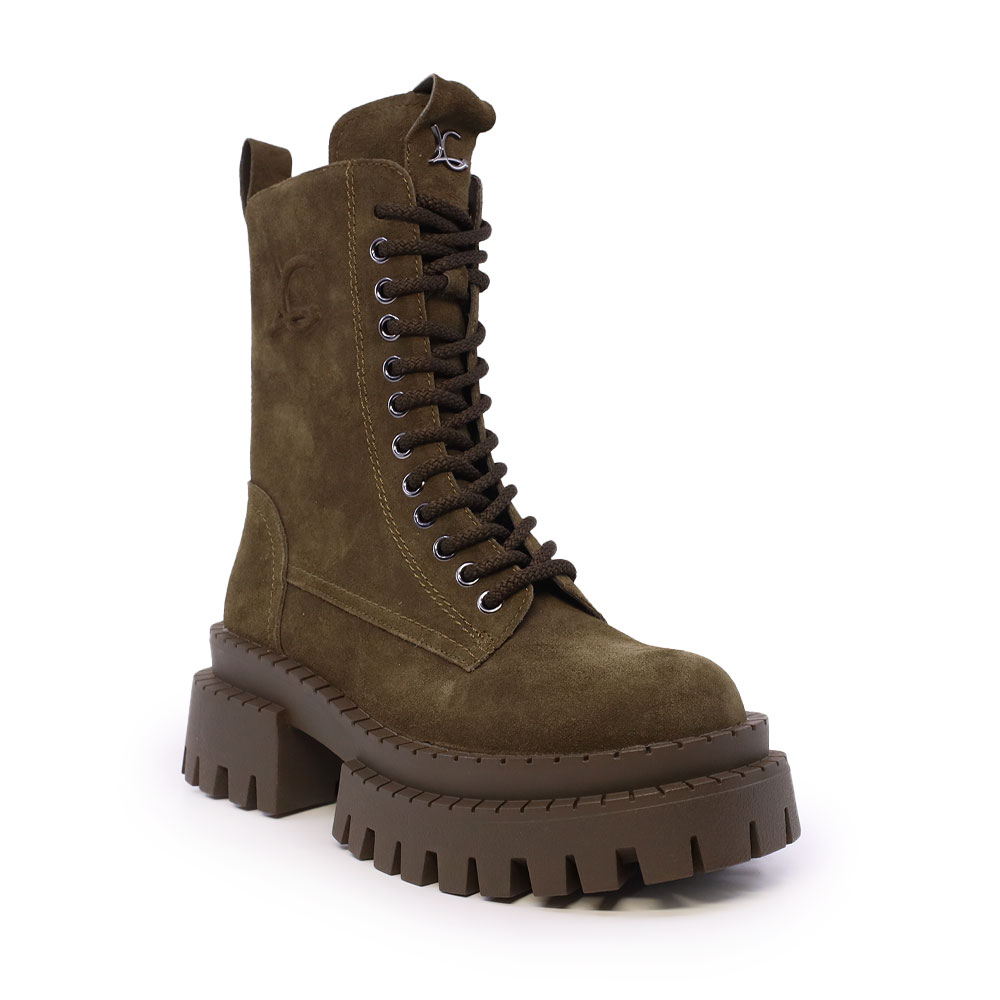 Ghete chunky femei Luca di Gioia kaki din piele întoarsă 1290DG3310VKA - 1 | YEO