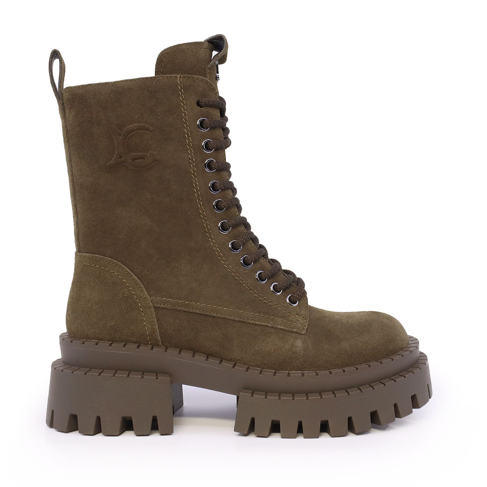 Ghete chunky femei Luca di Gioia kaki din piele întoarsă 1290DG3310VKA