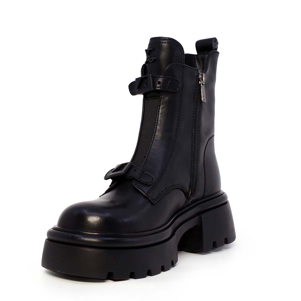 Ghete cu accesorii frontale femei Luca di Gioia negre din piele 1290DG7851N