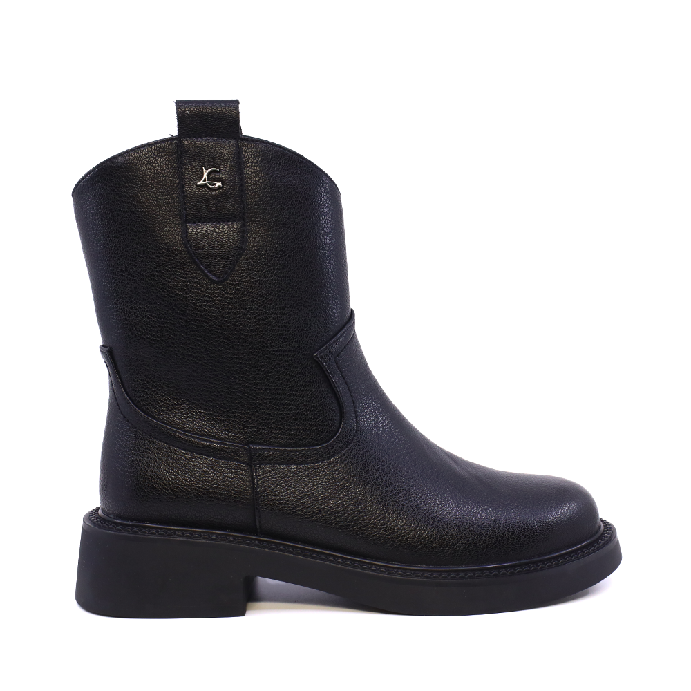 Ghete cu detalii western femei Luca di Gioia negre din piele naturală 1150DG2262N