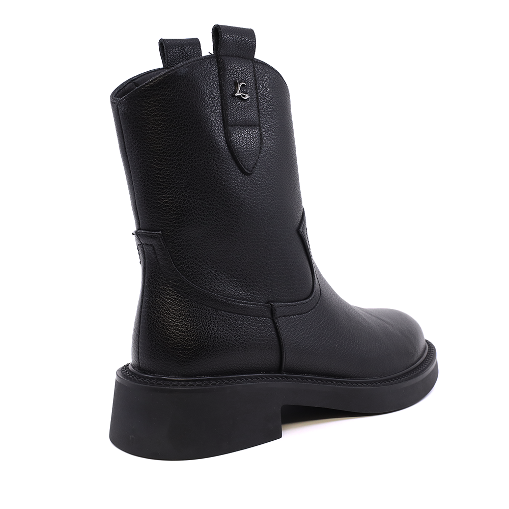 Ghete cu detalii western femei Luca di Gioia negre din piele naturală 1150DG2262N