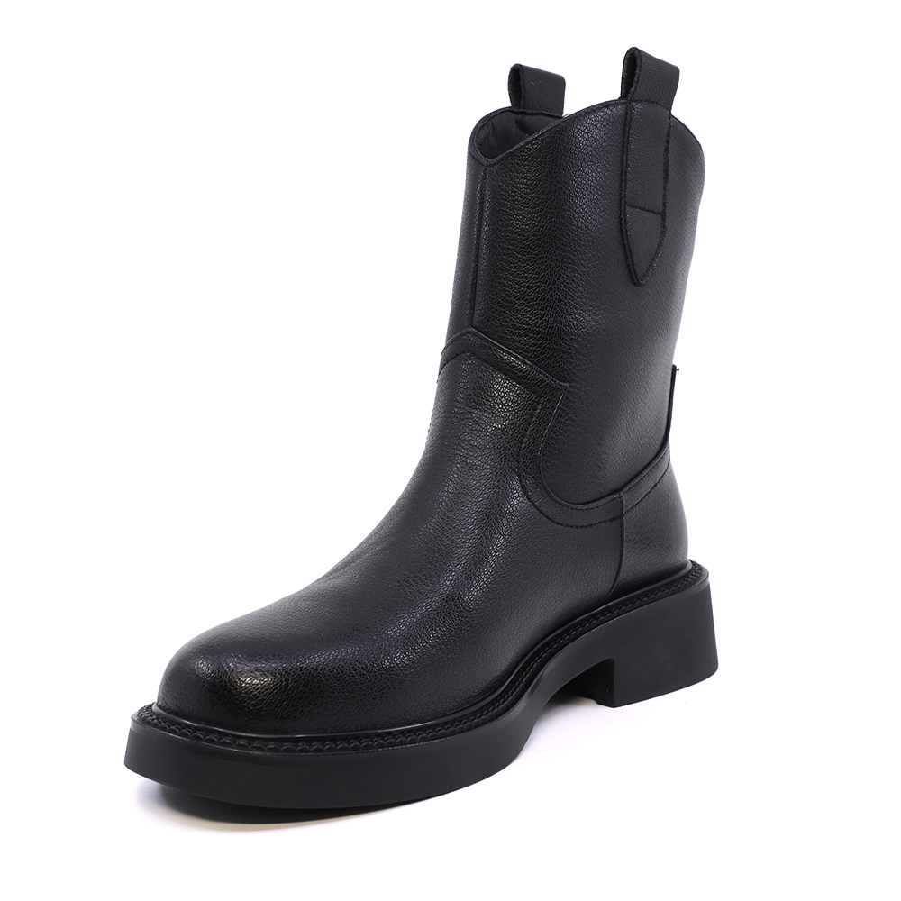 Ghete cu detalii western femei Luca di Gioia negre din piele naturală 1150DG2262N