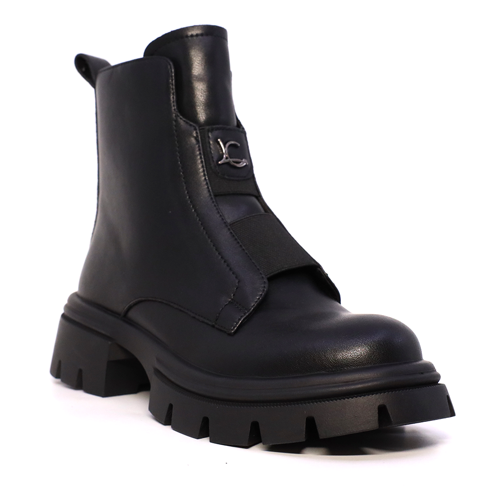 Ghete cu elastic frontal femei Luca di Gioia negre din piele 1290DG5510N - 1 | YEO