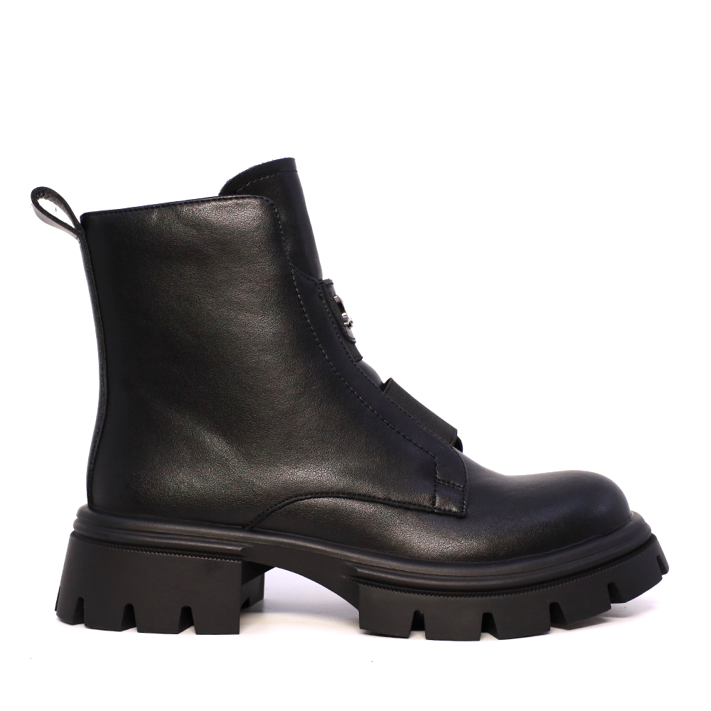 Ghete cu elastic frontal femei Luca di Gioia negre din piele 1290DG5510N