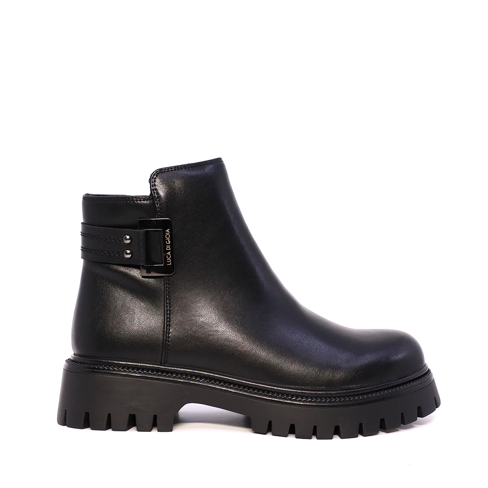 Ghete cu element decorativ femei Luca di Gioia negre din piele 1290DG5910N