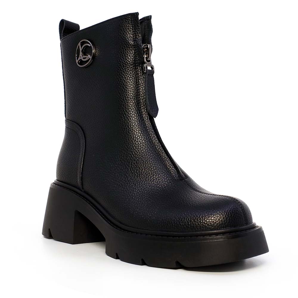 Ghete cu fermoar frontal femei Luca di Gioia negre din piele 1290DG7911N - 1 | YEO