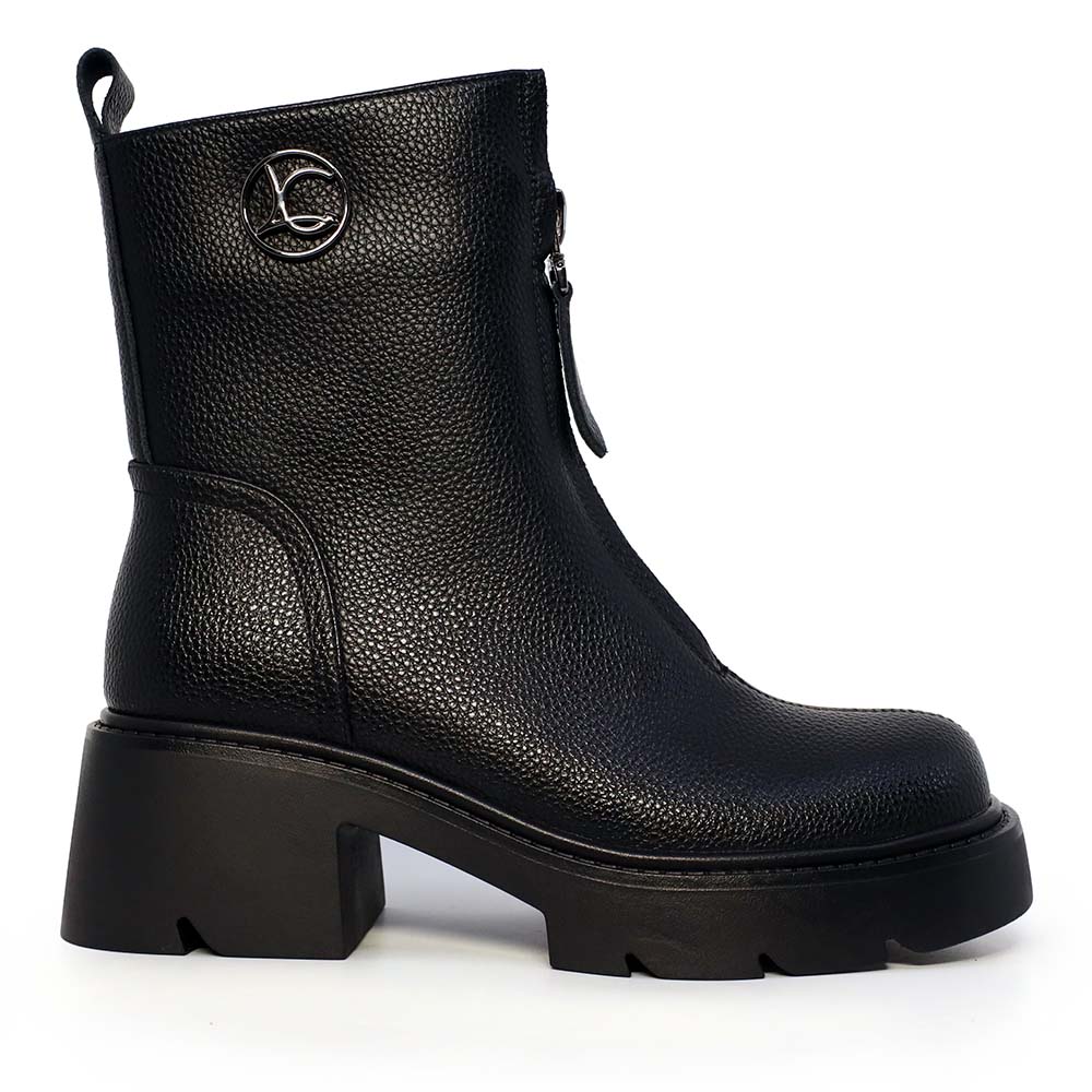 Ghete cu fermoar frontal femei Luca di Gioia negre din piele 1290DG7911N