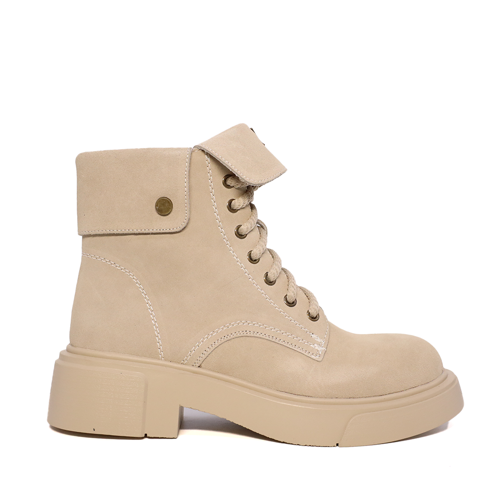 Ghete cu șiret femei Luca di Gioia bej din piele întoarsă 1290DG3410VBE