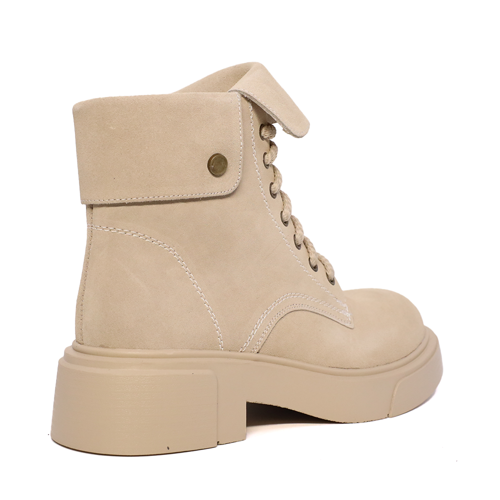 Ghete cu șiret femei Luca di Gioia bej din piele întoarsă 1290DG3410VBE - 1 | YEO