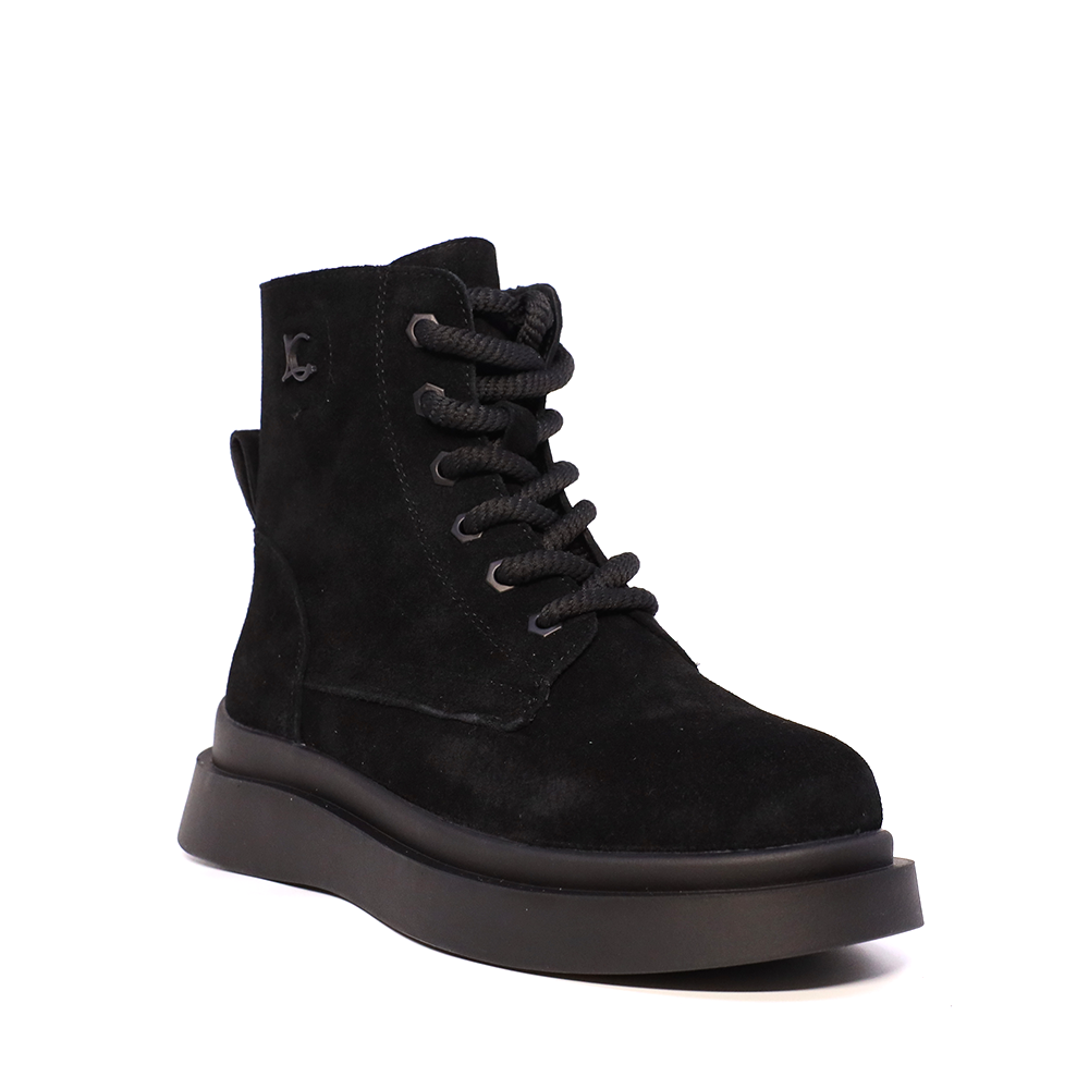 Ghete cu șiret femei Luca di Gioia negre din piele întoarsă 1290DG1930VN - 1 | YEO