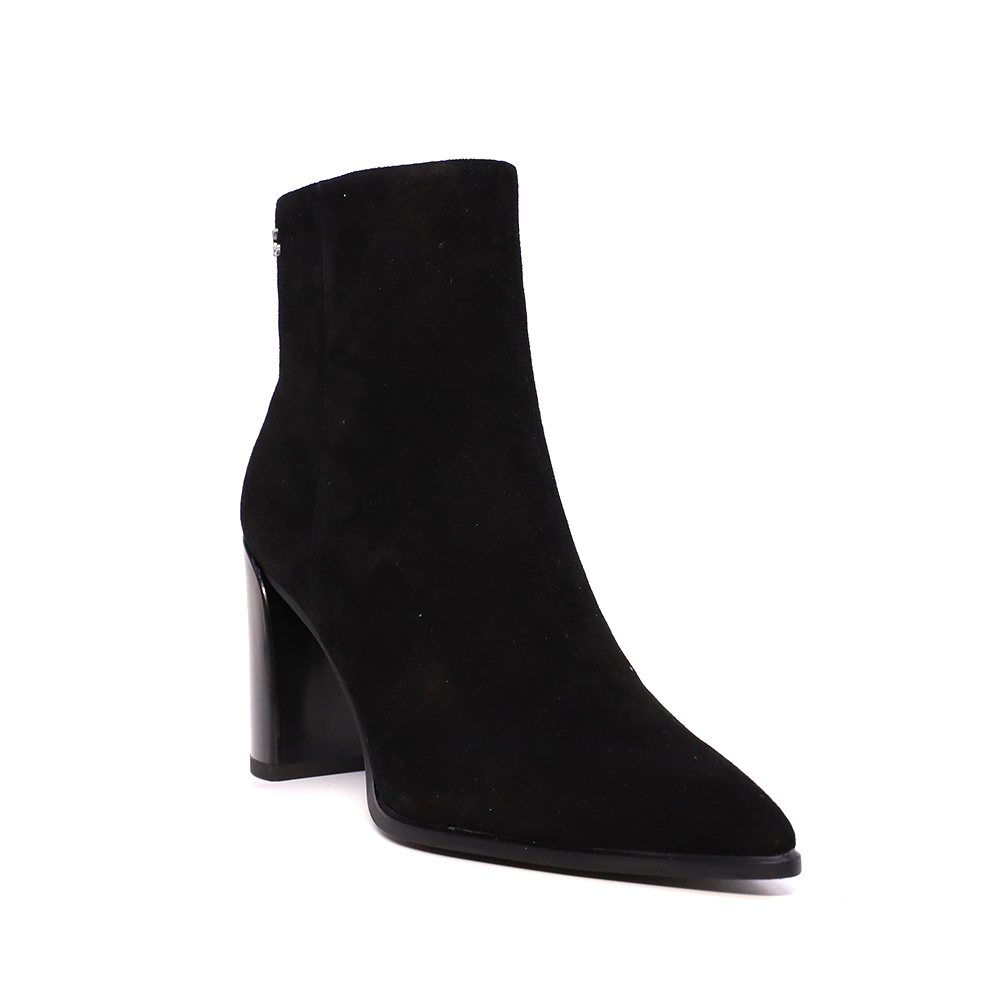 Ghete cu toc înalt femei Luca di Gioia negre din piele întoarsă  1260DG1110VN - 1 | YEO