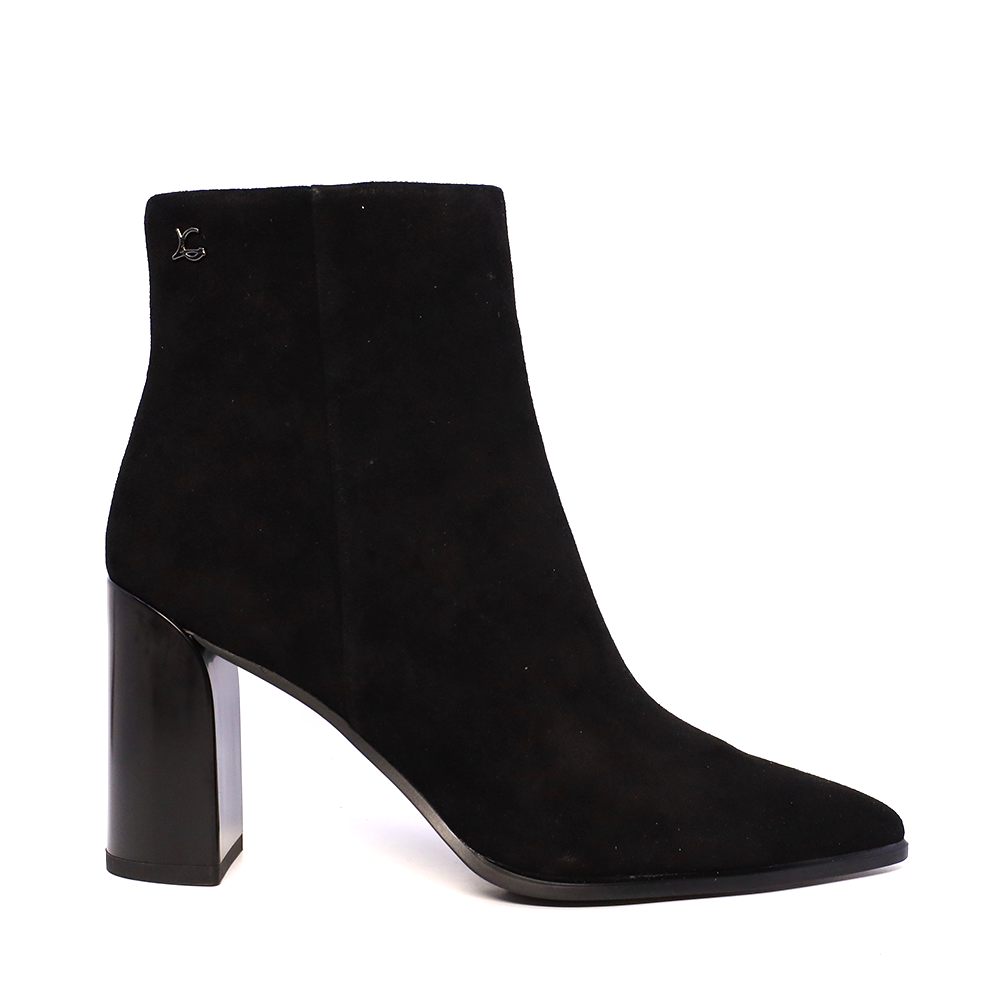 Ghete cu toc înalt femei Luca di Gioia negre din piele întoarsă  1260DG1110VN