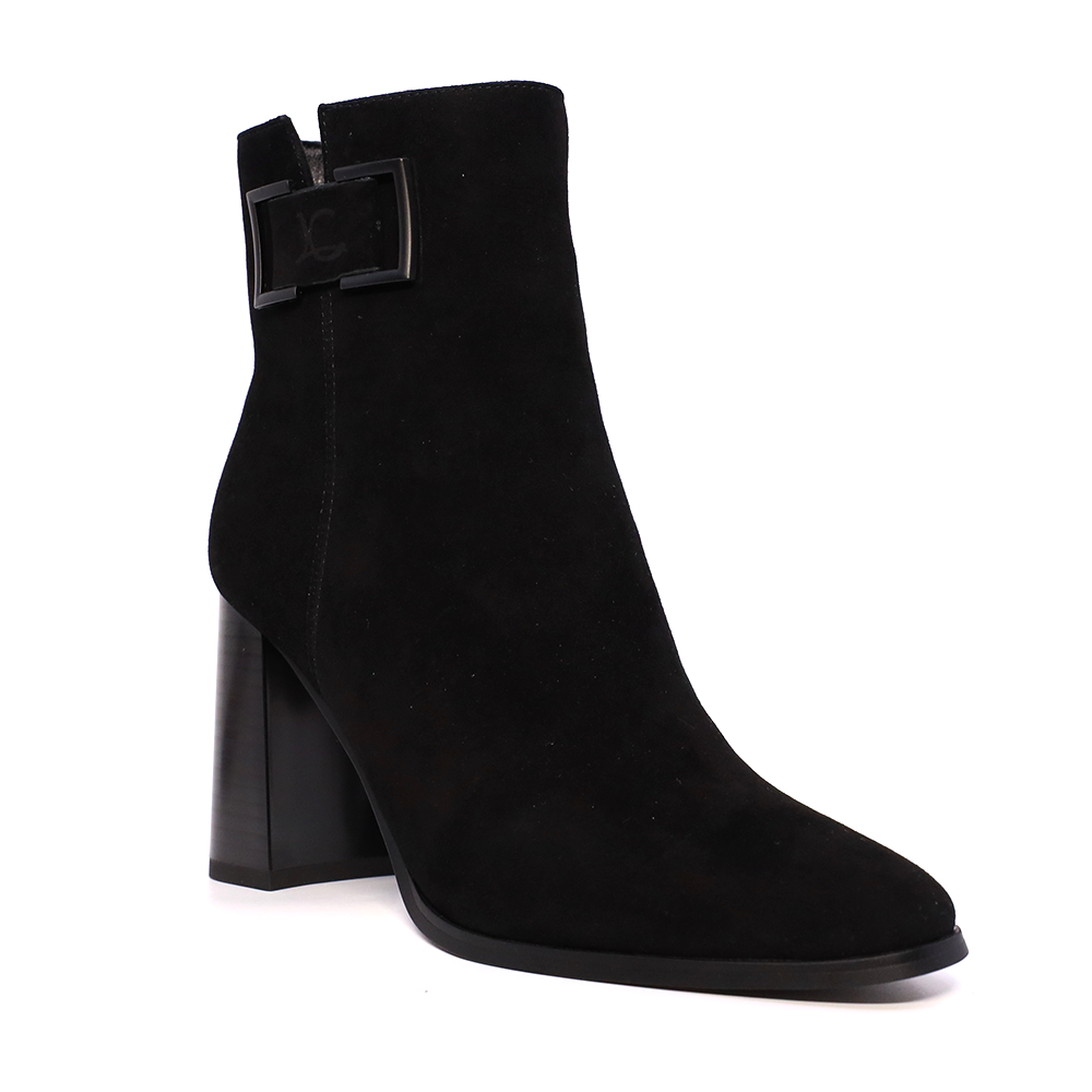 Ghete cu toc înalt femei Luca di Gioia negre din piele întoarsă 1260DG1210VN - 1 | YEO