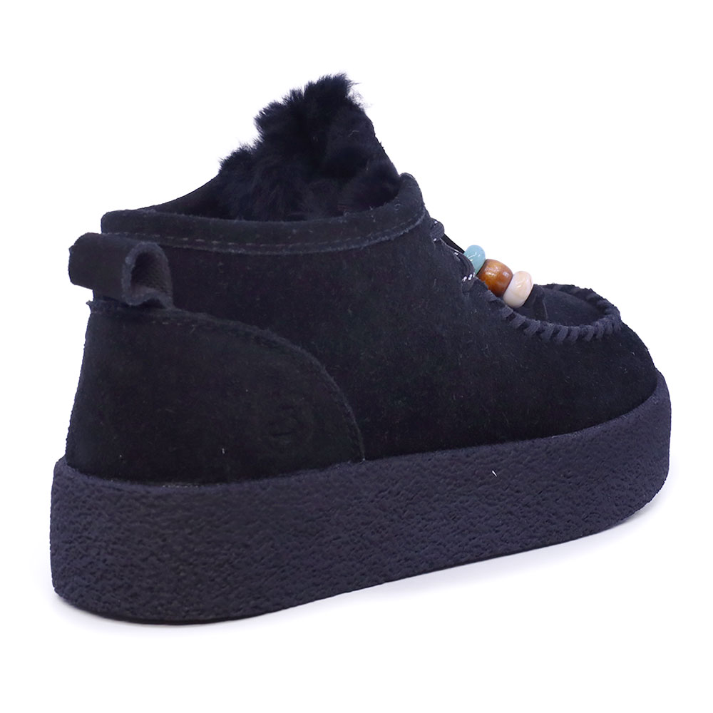 Ghete tip mocasin femei Benvenuti negre din piele întoarsă 1272DG2559VN