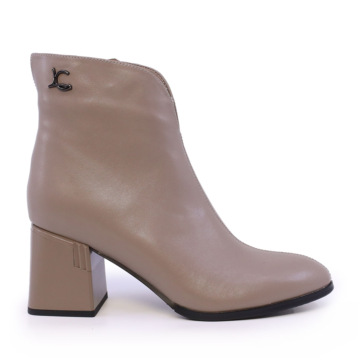 Ghete cu toc mediu femei Luca di Gioia taupe din piele 1260DG6410TA