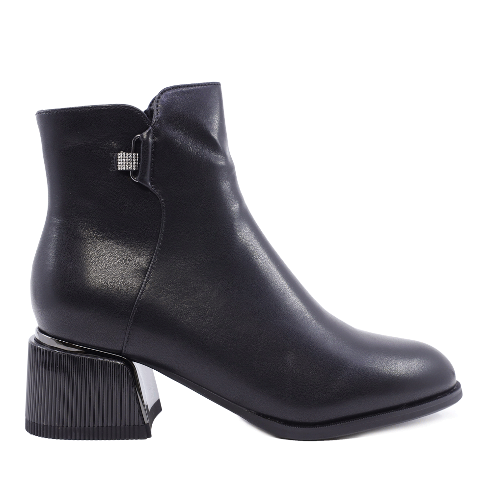 Ghete femei Luca di Gioia  negre din piele naturală  cu toc mic       3840DG170N